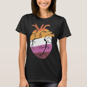 Lesbisk stolthets hjärtflagga t shirt