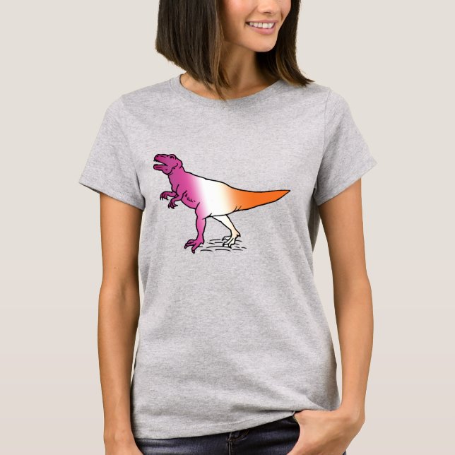 LESBISK STOLTHETSDINOSAUR T SHIRT (Framsida)