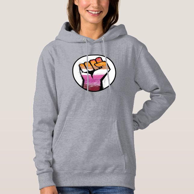 Lesbisk stolthetsfistknut t shirt (Framsida)