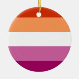 Lesbisk stolthetsflagga (5 ränder) julgransprydnad keramik