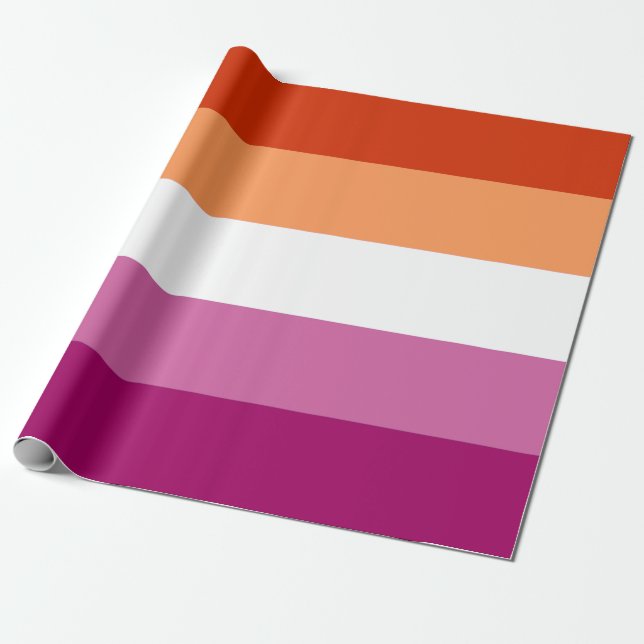 Lesbisk stolthetsflagga (5 ränder) presentpapper (Utrullad)