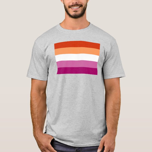 Lesbisk stolthetsflagga (5 ränder) t shirt (Framsida)