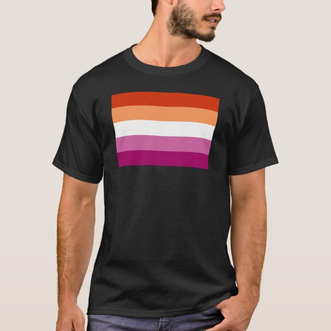 Lesbisk stolthetsflagga (5 ränder) t shirt (Framsida)