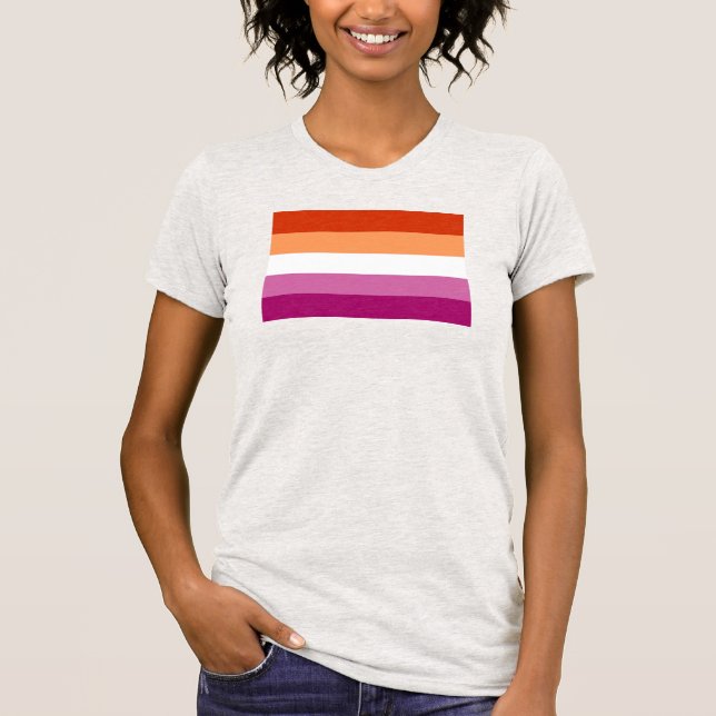 Lesbisk stolthetsflagga (5 ränder) t shirt (Framsida)