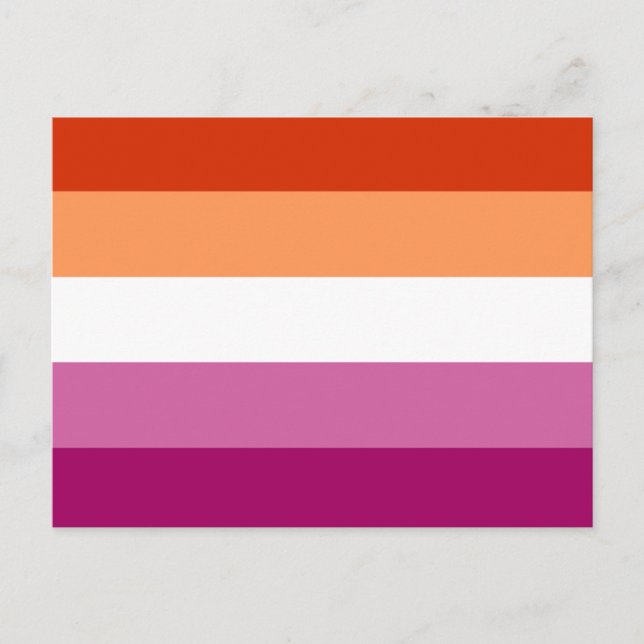 Lesbisk stolthetsflagga (5 ränder) vykort (Framsida)