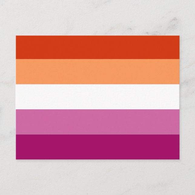 Lesbisk stolthetsflagga (5 ränder) vykort (Framsida)