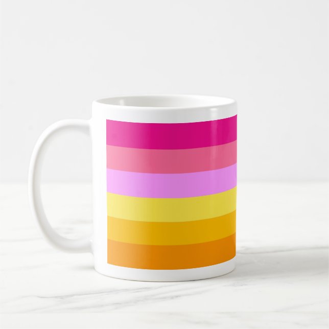 Lesbisk stolthetsflagga (Gryning) Kaffemugg (Vänster)