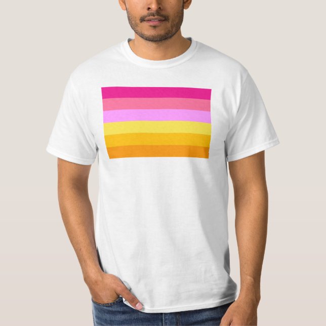 Lesbisk stolthetsflagga (Gryning) T Shirt (Framsida)