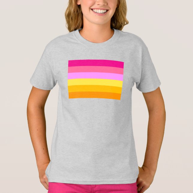 Lesbisk stolthetsflagga (Gryning) T Shirt (Framsida)