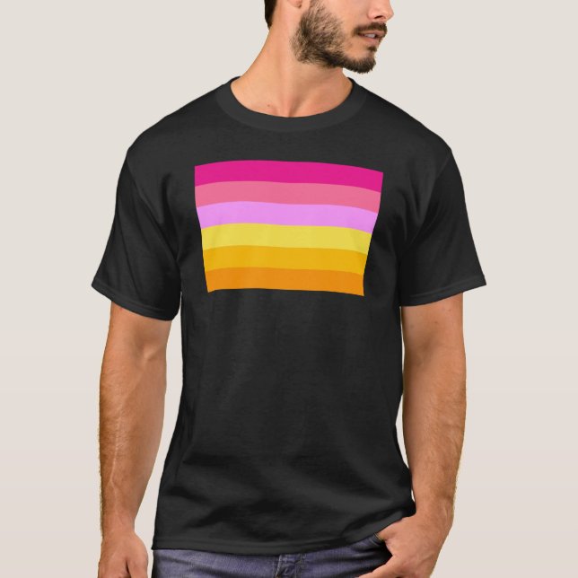 Lesbisk stolthetsflagga (Gryning) T Shirt (Framsida)