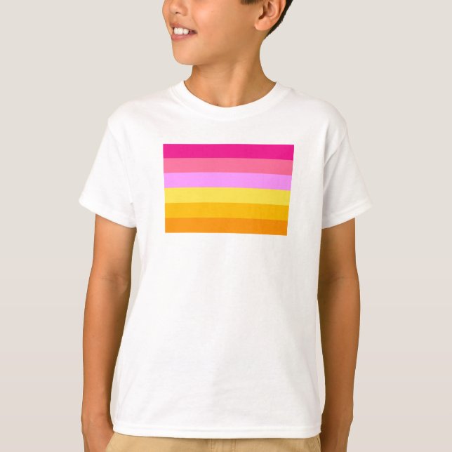 Lesbisk stolthetsflagga (Gryning) T Shirt (Framsida)
