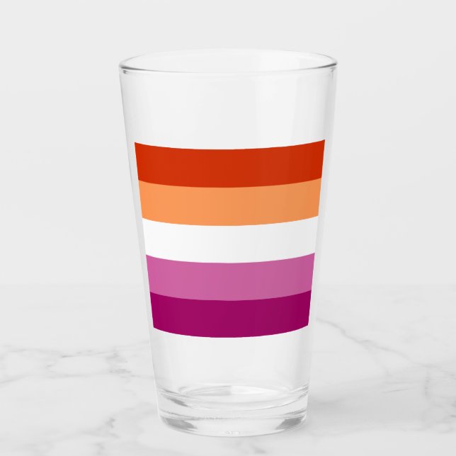 Lesbisk stolthetsflagga HBTQ Glaskopp (Framsida)
