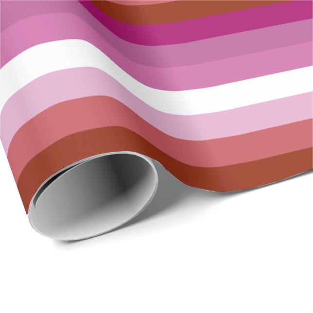 Lesbisk stolthetsflagga Horisontell Presentpapper (Rullad Hörn)