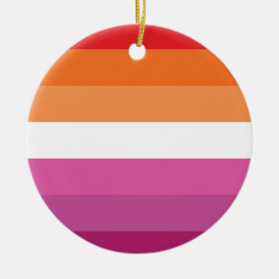 Lesbisk stolthetsflagga julgransprydnad keramik