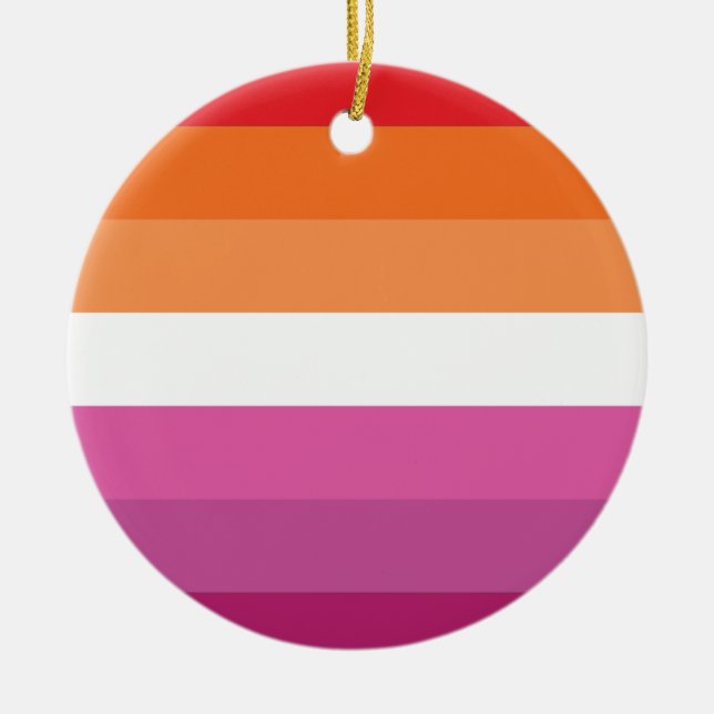 Lesbisk stolthetsflagga julgransprydnad keramik (Framsidan)