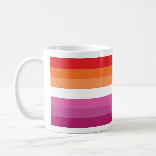 Lesbisk stolthetsflagga kaffemugg (Vänster)