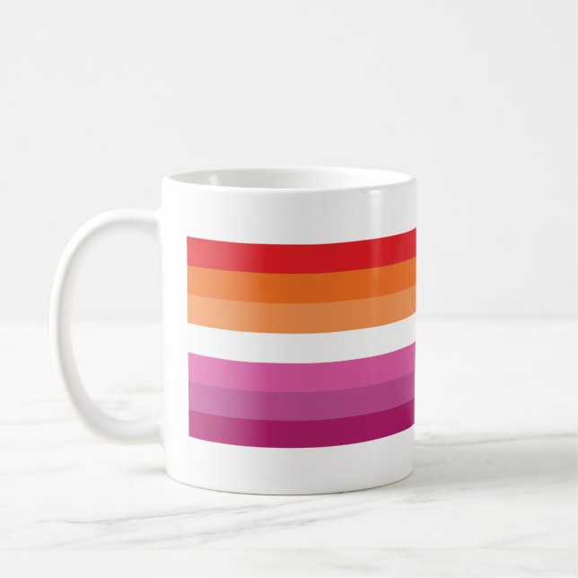 Lesbisk stolthetsflagga kaffemugg (Vänster)