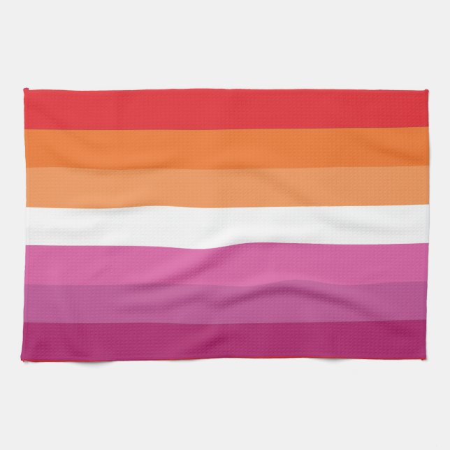 Lesbisk stolthetsflagga kökshandduk (Horisontell)