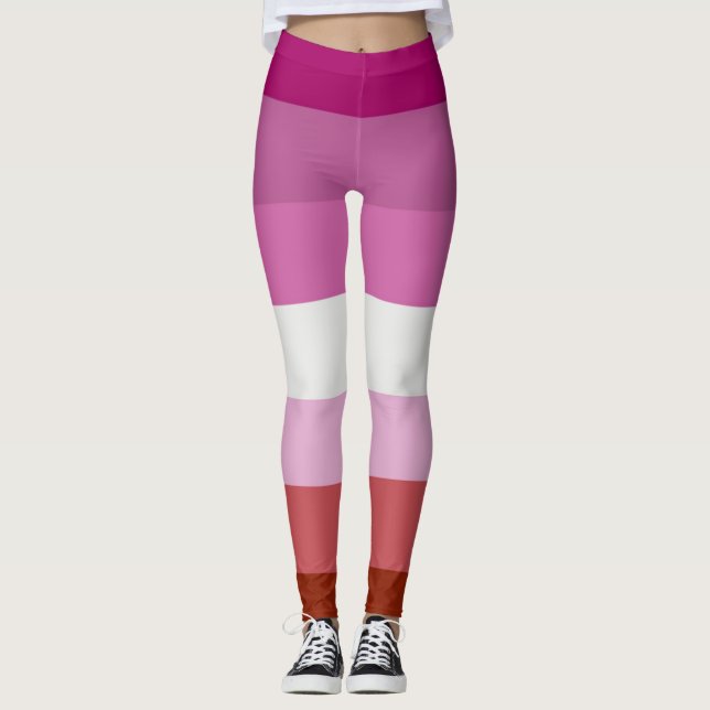 Lesbisk stolthetsflagga leggings (Framsida)