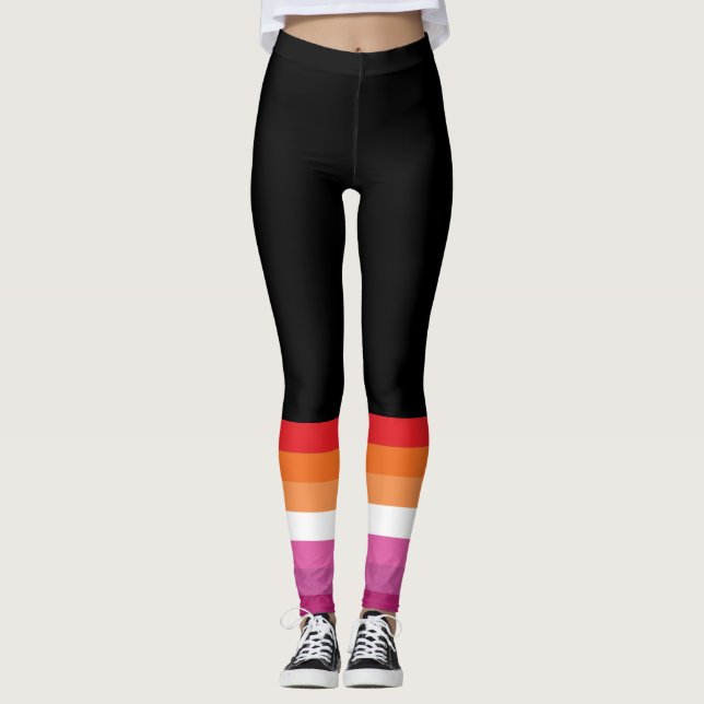 Lesbisk stolthetsflagga leggings (Framsida)