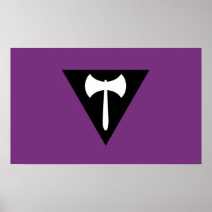 Lesbisk stolthetsflagga Lila Yxa Poster