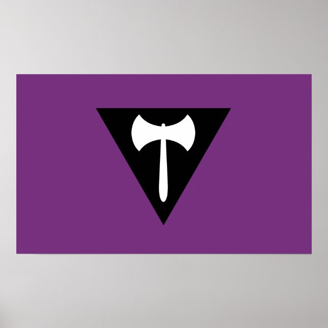 Lesbisk stolthetsflagga Lila Yxa Poster (Framsidan)