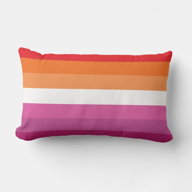 Lesbisk stolthetsflagga lumbarkudde (Framsida)