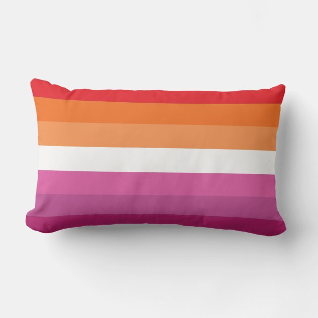 Lesbisk stolthetsflagga lumbarkudde (Framsida)