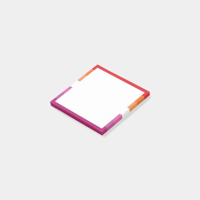 Lesbisk stolthetsflagga post-it block (Vinklad)