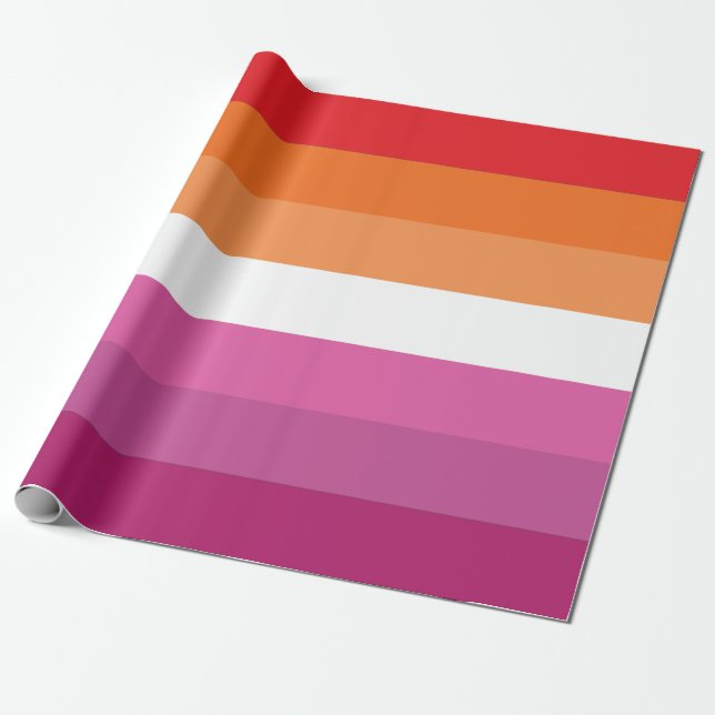Lesbisk stolthetsflagga presentpapper (Utrullad)