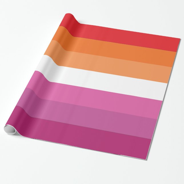 Lesbisk stolthetsflagga presentpapper (Utrullad)