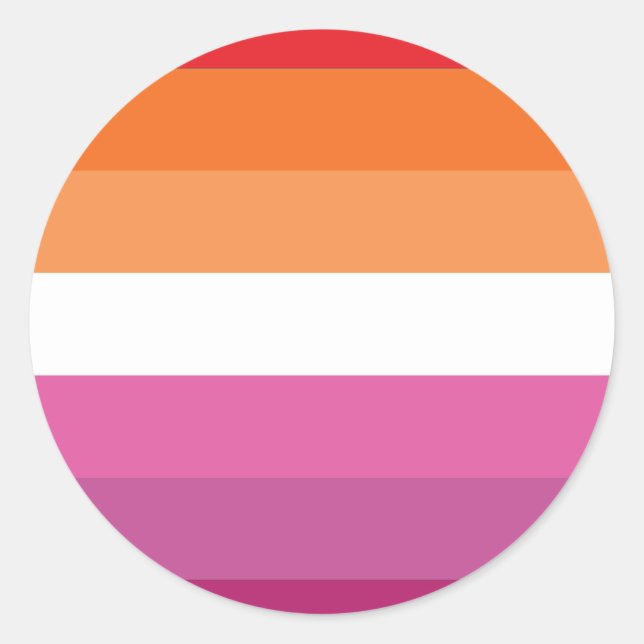 Lesbisk stolthetsflagga runt klistermärke (Framsida)