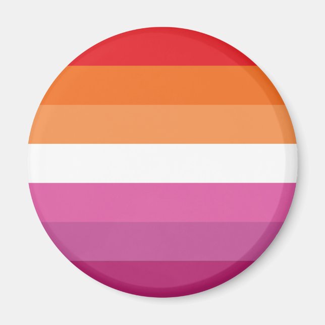 Lesbisk stolthetsflagga (solnedgång) magnet (Framsidan)