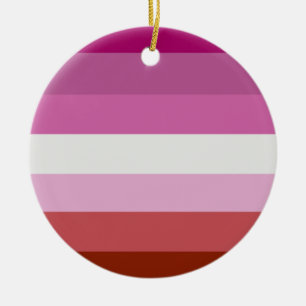 Lesbisk stolthetsflagga (ursprung) julgransprydnad keramik