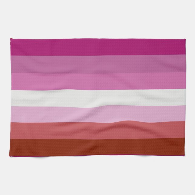 Lesbisk stolthetsflagga (ursprung) kökshandduk (Horisontell)