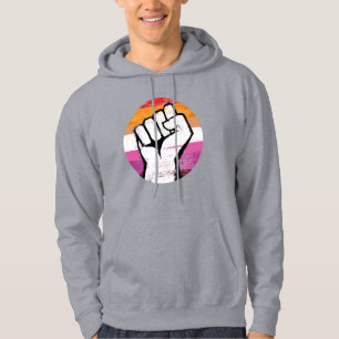 Lesbisk stolthetsnäve cirkeltryck hoodie