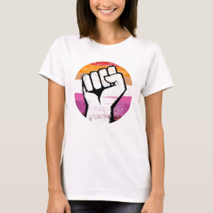 Lesbisk stolthetsnäve cirkeltryck t shirt