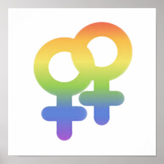 Lesbisk Symbol Pride LGBTQ Regnbågsfestival månad Poster