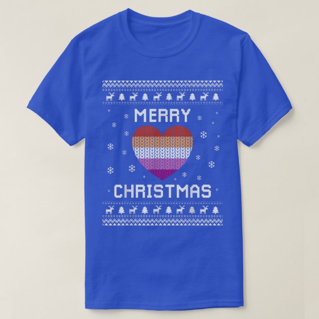 Lesbisk Ugly jul Sweater Gay Women Helgdag 2 T Shirt (Design framsida)