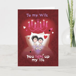Lesbisk Valentine, fru, Roligt par i sängen Helgkort
