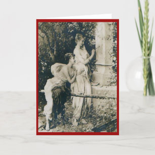 Lesbisk Valentine Girls Vintage Helgkort