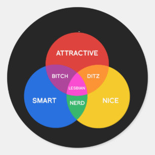 LESBISK VENN-DIAGRAM RUNT KLISTERMÄRKE