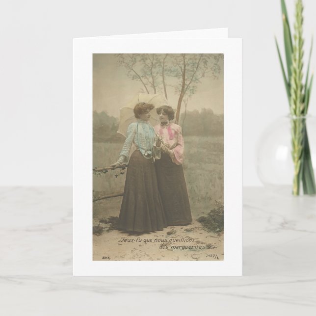 Lesbisk vykortvalentin helgkort (Framsida)