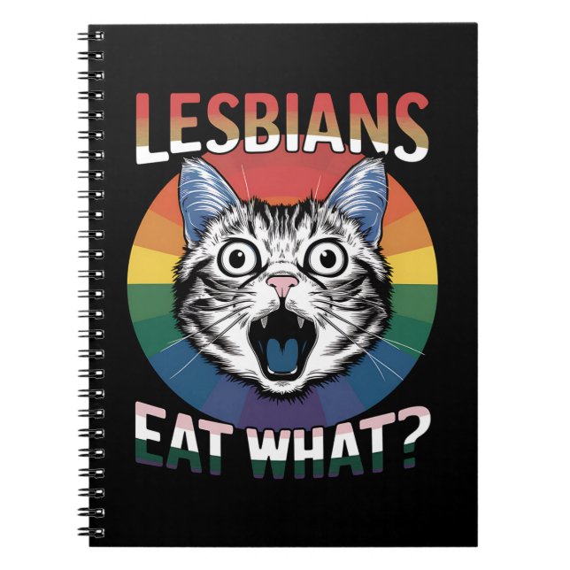 Lesbiska äter vad för rolighetskatt HBTQ stolthets Anteckningsbok (Framsidan)