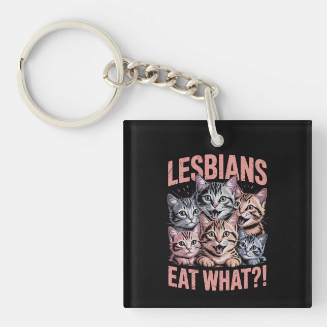 Lesbiska äter vad rolig katt lesbisk LGBTQ stolthe (Framsidan)