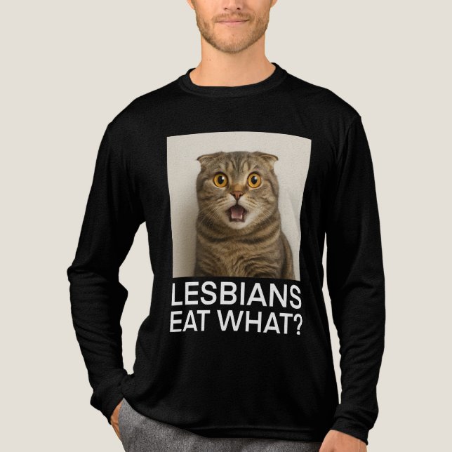 Lesbiska äter vad som är roligt t shirt (Framsida)