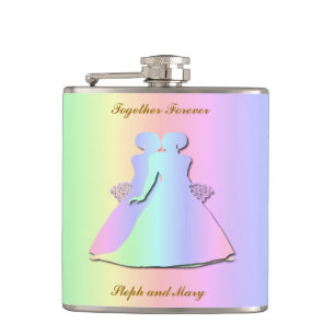 Lesbiska brudar Hipflask för pastellfärgad Fickplunta