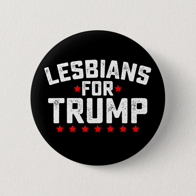 Lesbiska För Trump HBTQ Presidentval Knapp (Framsida)