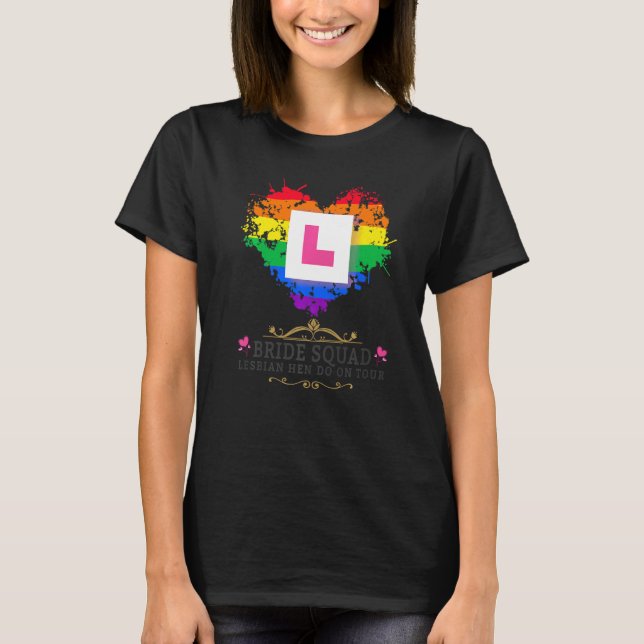 Lesbiska möhippa-outfits för kvinnor & grupp möhip t shirt (Framsida)