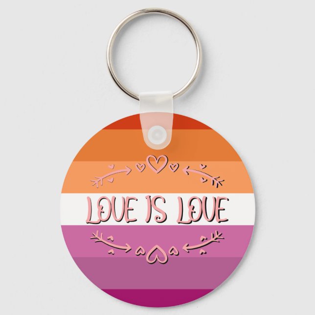 Lesbiska Pride Month kärlek är kärlek nyckelring (Framsida)